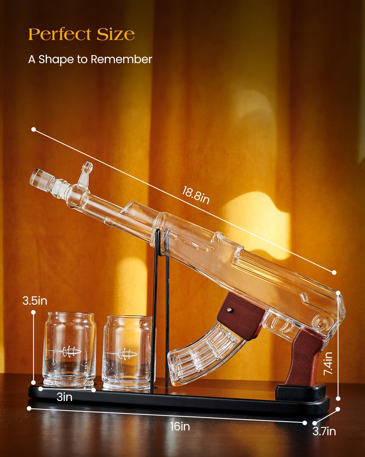 Kollea AK-47 Gun Whiskey Decanter Set - Perfect Gift for Dad & Men